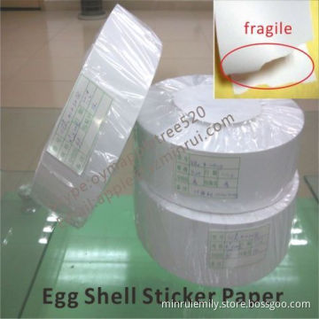Factory Directly Supply Eggshell Sticker Paper Rolls,hot Size 100x70mm Ultra Destructible Vinyl Material On Sheets 